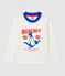 Tee-shirt manches longues en coton enfant garçon blanc MARSHMALLOW