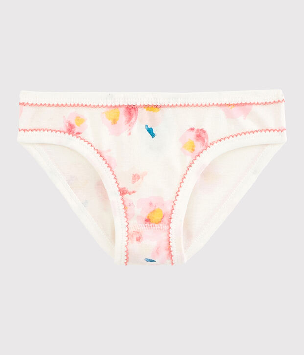Katoenen onderbroekje voor meisjes wit/multicouleur