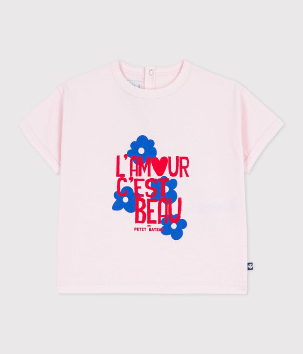 Katoenen T-shirt met korte mouwen en motiefje voor baby's BARELY