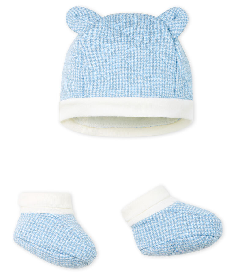 Set muts en babyschoentjes jongens van gewatteerde tubic. multicouleur