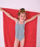 Maillot de bain 1 pièce enfant fille bleu RIYADH/blanc MARSHMALLOW