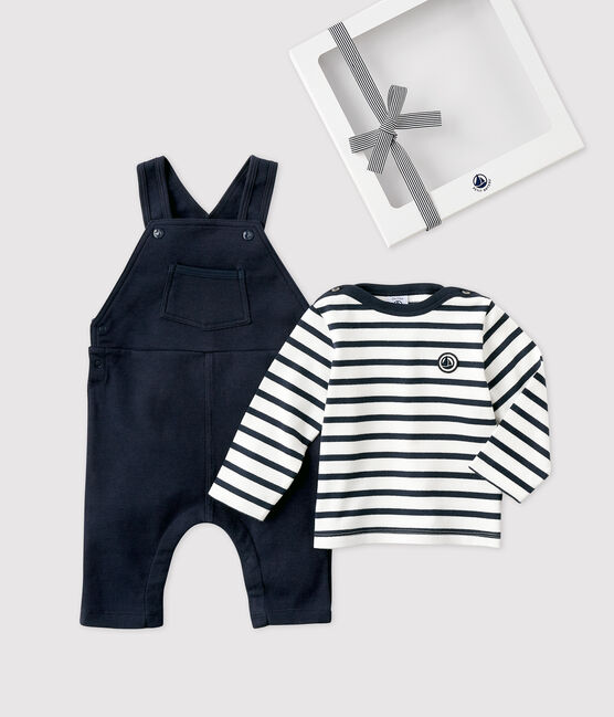 Geschenkdoos voor baby's met marinière en tuinbroek. variante 1
