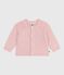 Effen babyvestje in tricot van wol en katoen roze JOLI