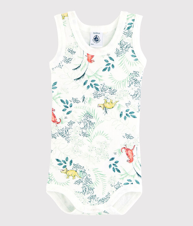 Body sans manches b&eacute;b&eacute; gar&ccedil;on blanc/multicouleur