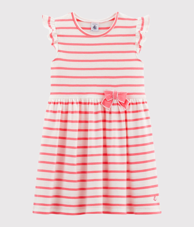 Robe enfant fille blanc/rose