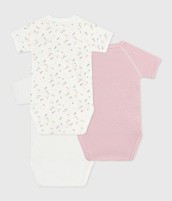 Lot de bodies croisés manches courtes en coton imprimé bébé variante 2
