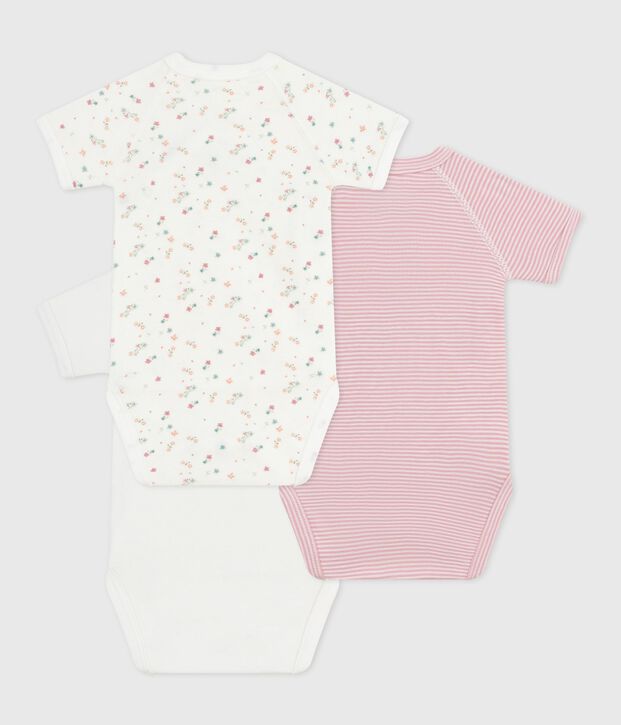 Set van katoenen babyrompertjes met print en korte mouwen multicouleur