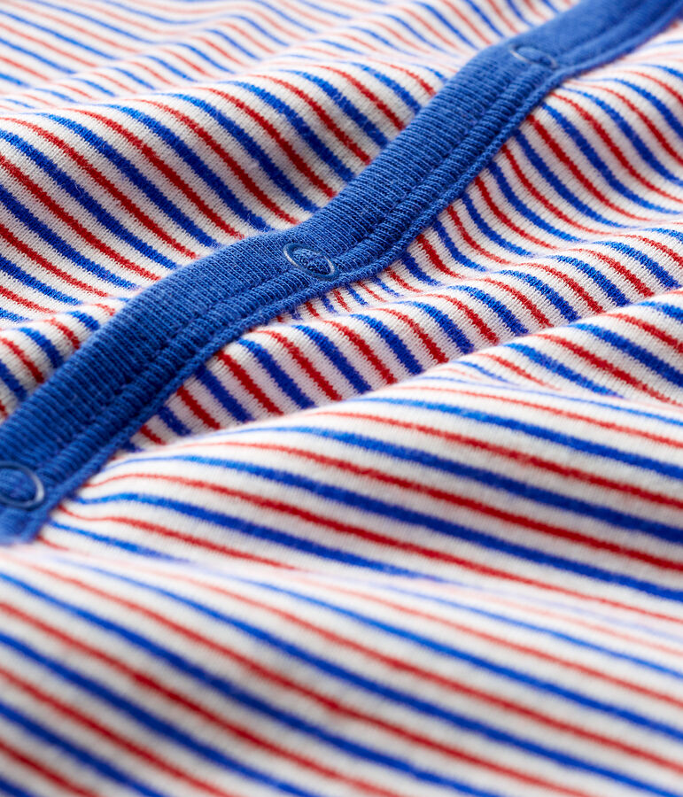 Pyjama zonder voetjes voor babyjongens in ribstof wit/multicouleur