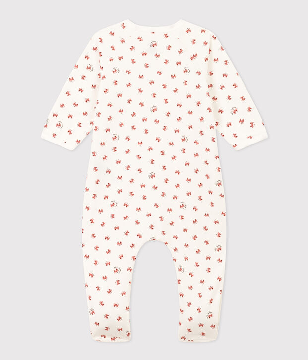 Pyjama b&eacute;b&eacute; imprim&eacute; en molleton blanc/multicouleur
