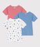 Setje met 3 katoenen T-shirts met korte mouw en sterretjesprint voor kinderen variante 1