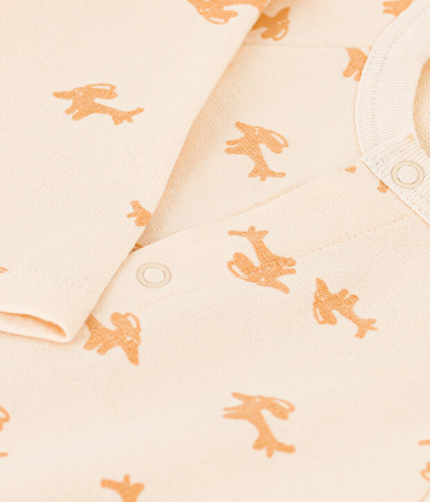 Lang pakje van lichte molton voor baby's ecru/beige