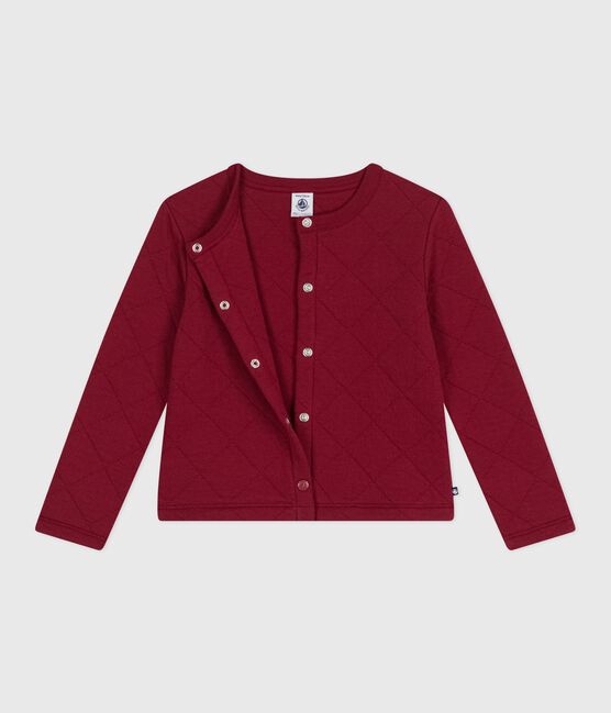 Effen katoenen cardigan voor kinderen AMARANTE