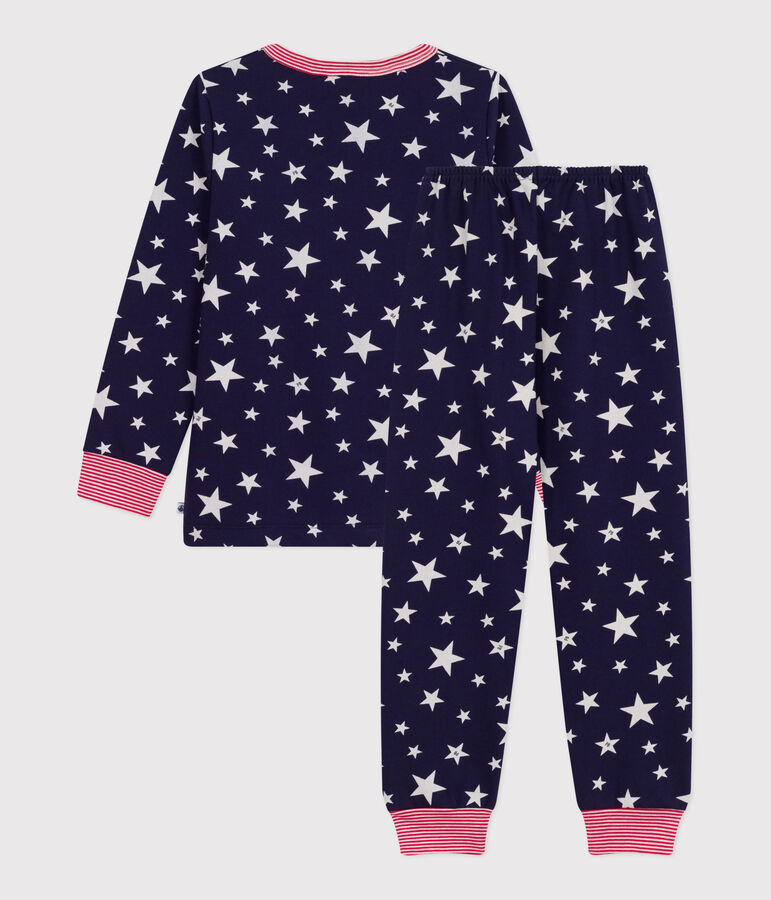 Kinderpyjama van fleece met sterrenprint blauw SOIR/ MARSHMALLOW