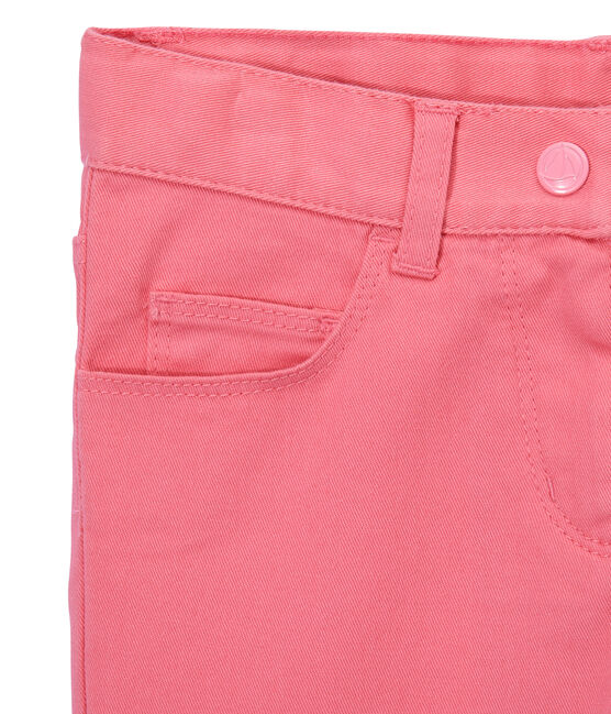 Pantalon fille en jean de couleur rose PETAL