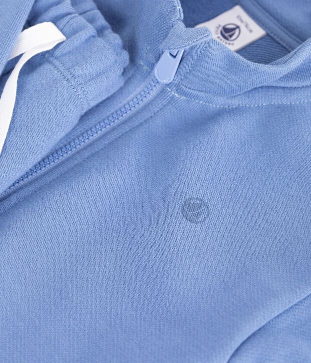 Ensemble sweatshirt et pantalon b&eacute;b&eacute; en coton uni bleu