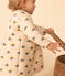 Jurk met lange mouwen in doorgestikte tubic met print voor baby's wit AVALANCHE/ MULTICO