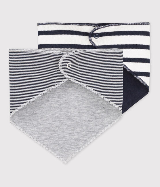 Set van 2 babybandana's-slabbetjes met streepjes variante 1