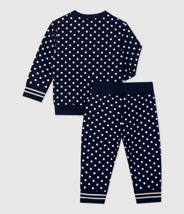 Joggingspak van molton baby. blauw/wit