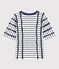 Tee-shirt kimono pour femme blanc MARSHMALLOW/bleu SMOKING
