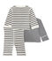 Ensemble bébé 3 pièces réversible beige COQUILLE/bleu SMOKING