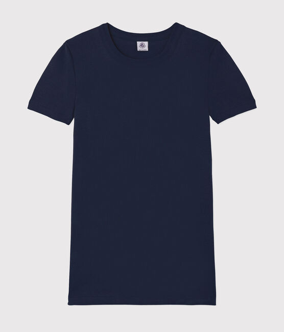 T-shirt col rond iconique en coton Femme bleu SMOKING