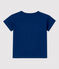 Effen T-shirt met korte mouwen in jerseystof voor baby's blauw MEDIEVAL