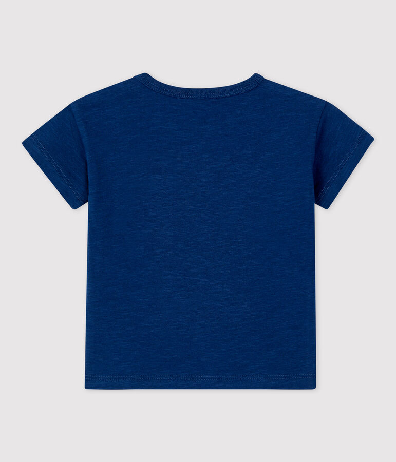 Tee-shirt manches courtes uni en jersey b&eacute;b&eacute; bleu