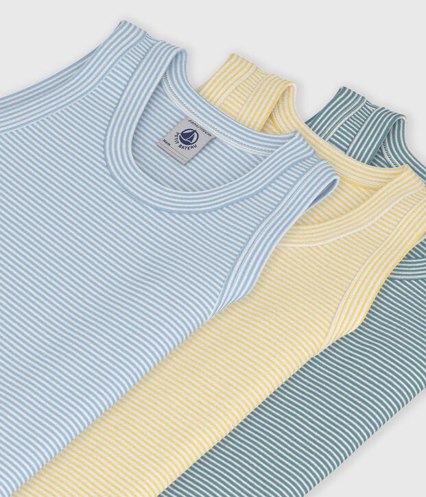 Setje met katoenen hemdjes met streepjes voor kinderen multicouleur