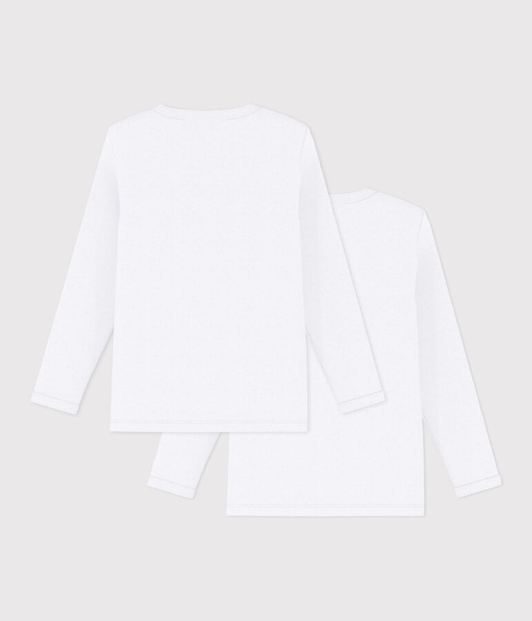 Setje met 2 basic katoenen T-shirts met lange mouw voor kinderen multicouleur
