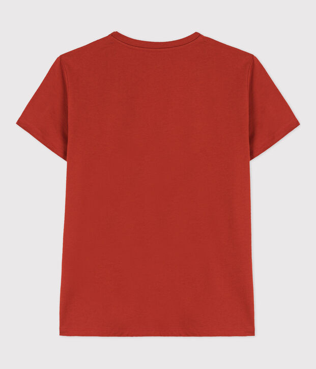 DE STRAIGHT-FIT, T-shirt voor dames met V-hals in katoen rood