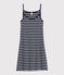 Gestreept damesnachthemd blauw SMOKING/wit MARSHMALLOW