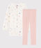 Chemise de nuit imprimé féérique petite fille en velours avec legging blanc MARSHMALLOW/blanc MULTICO