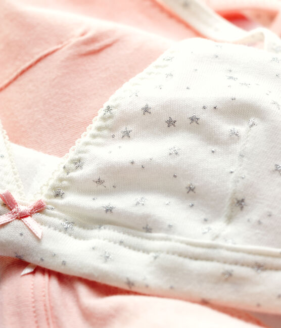 Lot de 2 soutiens-gorge imprimé paillettes fille en coton biologique et élasthanne variante 1
