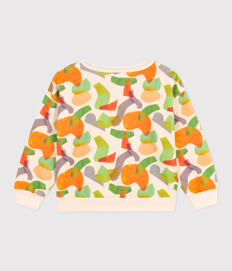 Sweatshirt imprim&eacute; en molleton enfant &eacute;cru/multicouleur