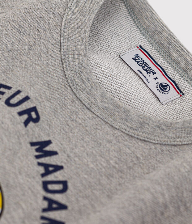 Fleece sweatshirt met Monsieur Madame-motief voor kinderen grijs