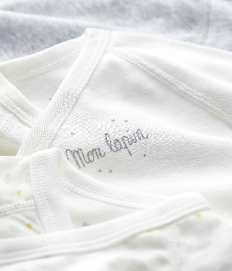Lot de 3 bodies crois&eacute;s manches courtes b&eacute;b&eacute; en coton biologique variante 1