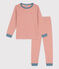 Katoenen pyjama met milleraiesprint voor kleine meisjes en jongens roze BRANDY/wit MARSHMALLOW
