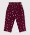 Pantalon b&eacute;b&eacute; en velours imprim&eacute; &agrave; fleurs rouge/multicouleur