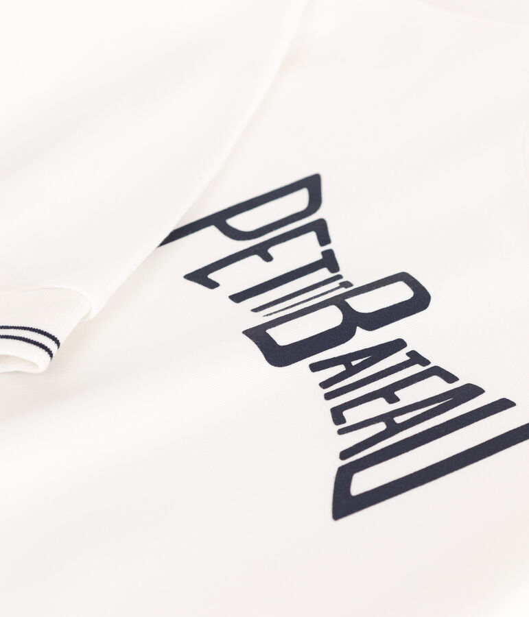 Katoenen sweatshirt met print voor dames wit