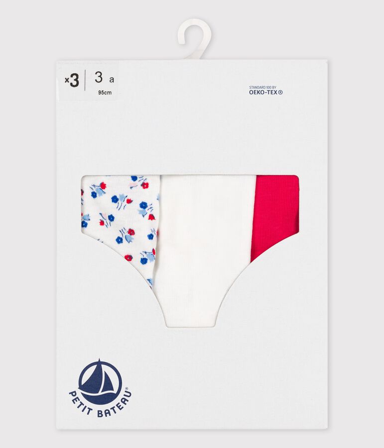 Set van 3 hoge meisjesslips in katoen multicouleur