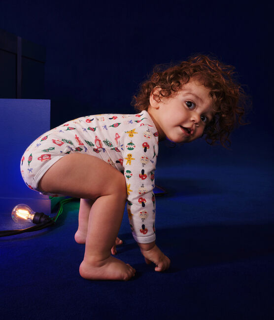 Setje met 3 katoenen body's met lange mouw in kerstthema voor baby's variante 1