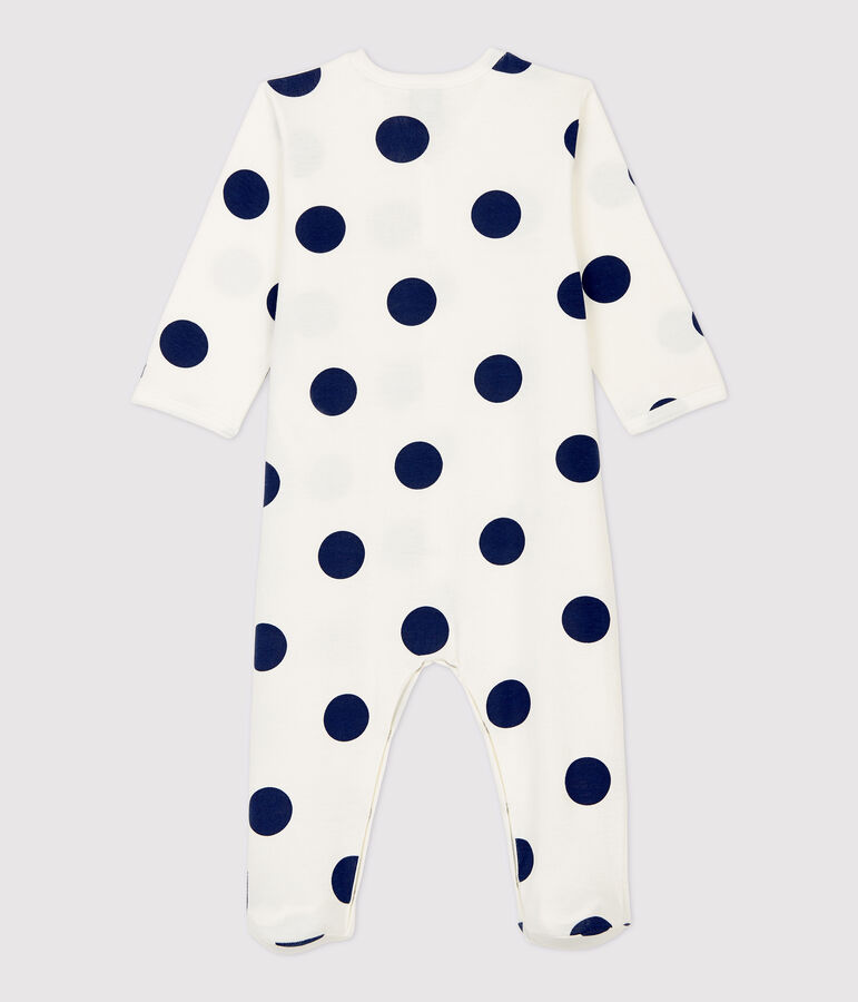 Babyslaappakje met stippen van biologisch katoen wit/blauw