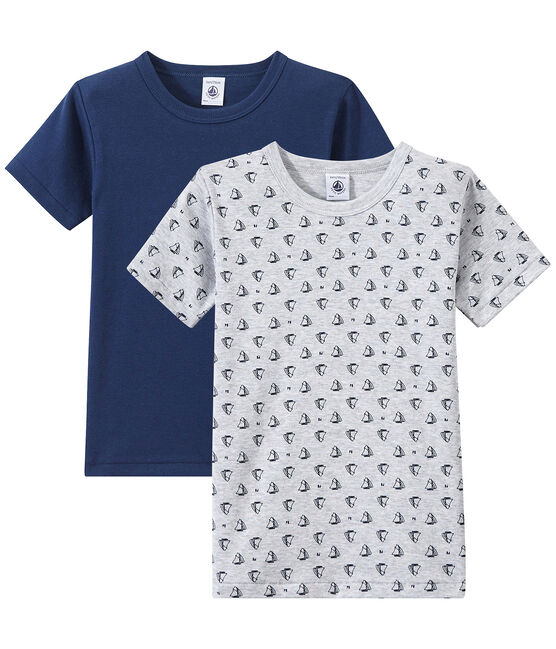 Lot de 2 t-shirts garçon manches courtes blanc LOT