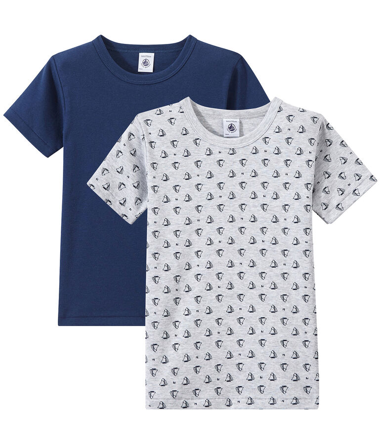 Set van 2 jongens-T-shirts met korte mouwen wit