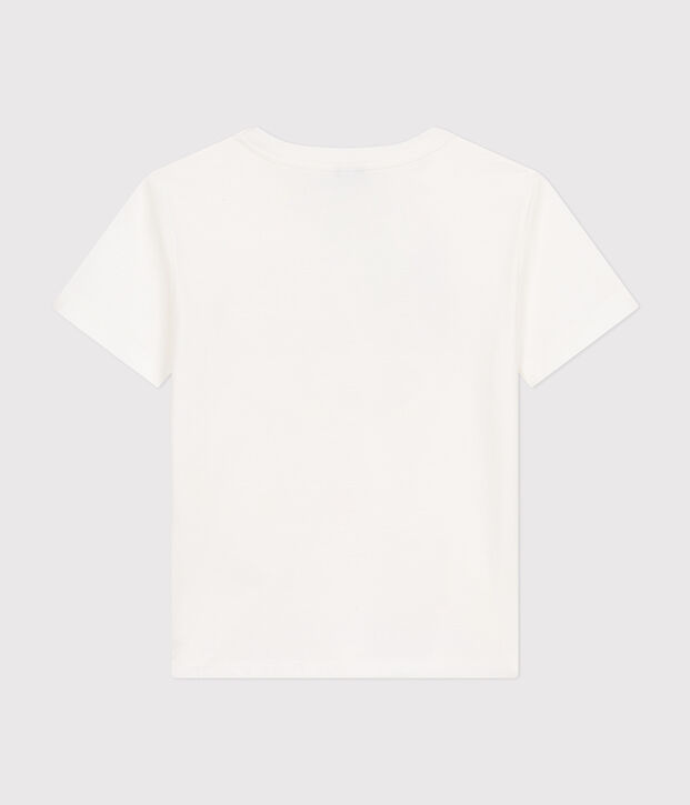 Tee-shirt manches courtes en jersey fin enfant gar&ccedil;on blanc