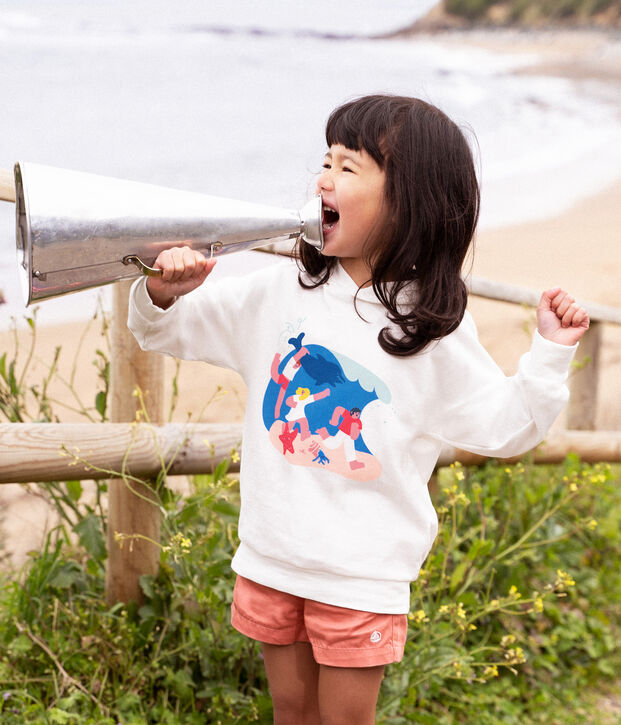 Sweatshirt jongen Petit Bateau x Water Family wit
