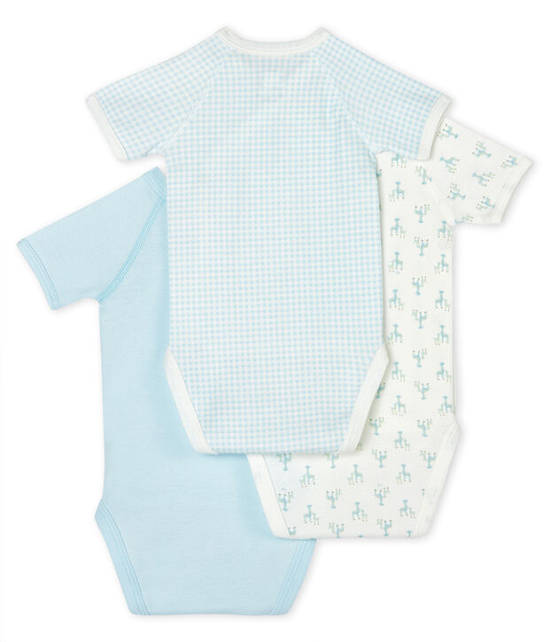 Trio de bodies naissance manches courtes b&eacute;b&eacute; multicouleur