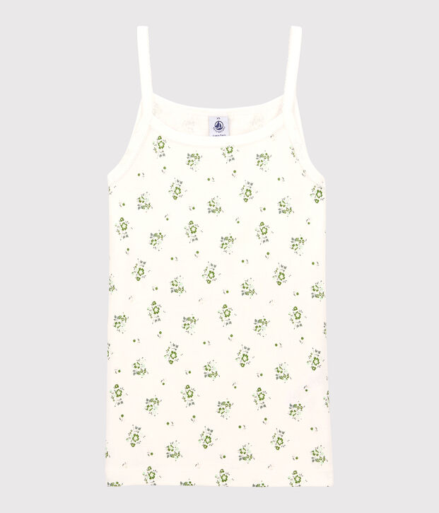 L'ICONIQUE, katoenen damesshirt met bandjes wit/multicouleur