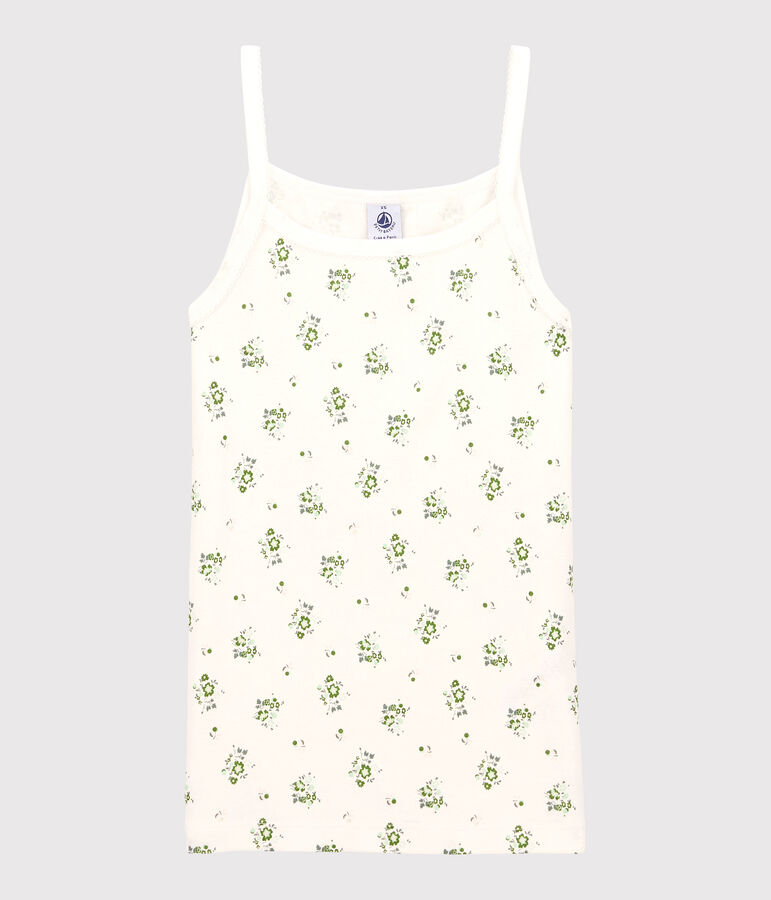 L'ICONIQUE, katoenen damesshirt met bandjes wit/multicouleur