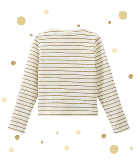 Meisjesvest in 2 stoffen wit MARSHMALLOW/geel DORE